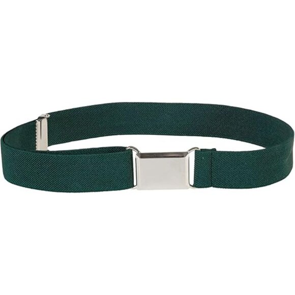 HOLD’EM Children’s Elastic Silver Buckle Belts Boys Girls Toddler 2T-5T-H.Green - Picture 1 of 6